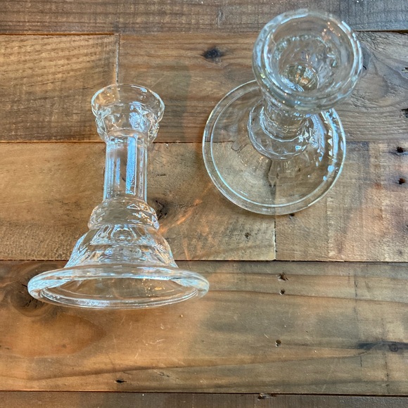 Other - Clear glass candle holders
